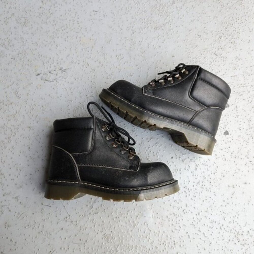 Solovair Women Vegetarian Steel Boots Leather Size US 5 (UK 3)